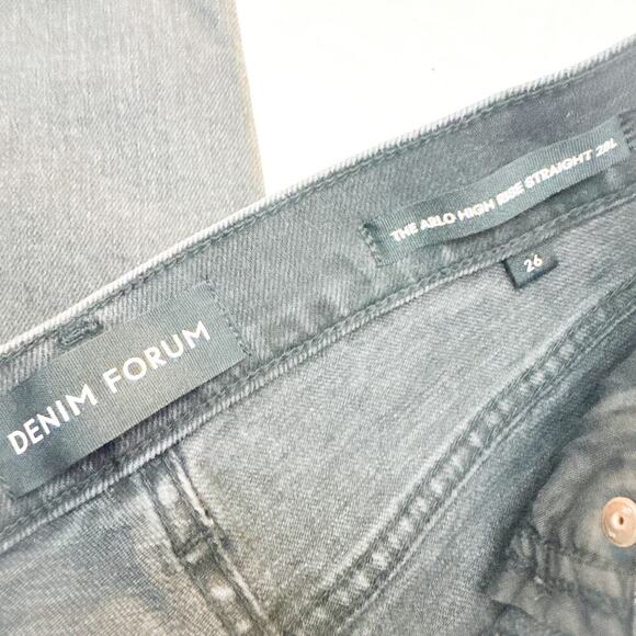 Denim Forum The Arlo High Rise Straight Denim Jeans Button Fly Size 26 x 28L - Picture 6 of 9